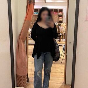 Free People Black Tunic Top L